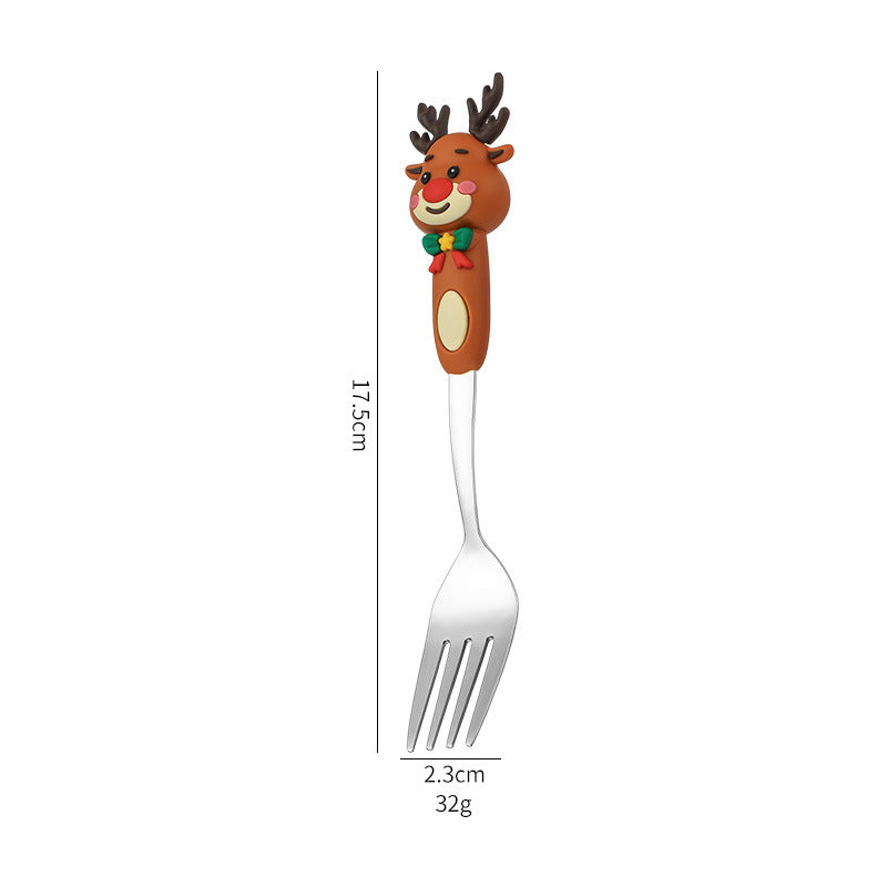 Wholesale Christmas Tableware Dessert Spoon Fork Cartoon  Spoon